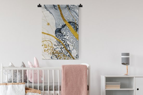 Tapisserie - Toile murale - Abstrait - Or - Nature - Art - 60x90 cm - Tapisserie