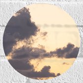 WallClassics - Muursticker Cirkel - Witte Stapelwolk  - 20x20 cm Foto op Muursticker