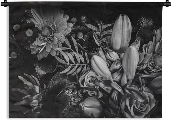 Tapisserie - Tapisserie - Bouquet - Nature Morte - Fleurs - Plantes - Rouge - 180x135 cm - Tapisserie