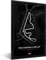 Fotolijst incl. Poster - Racebaan - Yas Marina Circuit - Circuit - F1 - Abu Dhabi - Zwart - 40x60 cm - Posterlijst