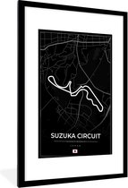 Fotolijst incl. Poster - F1 - Racing - Japan - Suzuka Circuit - Racebaan - Zwart - 60x90 cm - Posterlijst