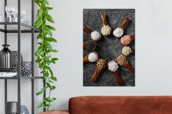 Impression sur Toile Cuillère - Herbes - Épices - Cuisine - Industriel - 40x60 cm - Décoration murale