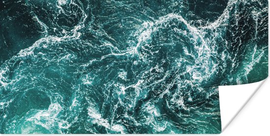 Poster Oceaan - Water - Zee - Luxe - Groen - Turquoise - 40x20 cm