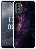 Nokia G60 Hoesje Black Space Marble - Designed by Cazy