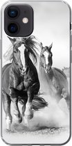 Geschikt voor iPhone 12 hoesje - Paarden - Dieren - Illustratie - Siliconen Telefoonhoesje