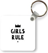 Sleutelhanger - Uitdeelcadeautjes - Quotes - Kinderen - Meisjes - Girls Rule - Spreuken - Plastic