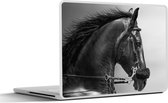 Laptop sticker - 14 inch - Paarden - Zwart - Portret - Dieren - 32x5x23x5cm - Laptopstickers - Laptop skin - Cover