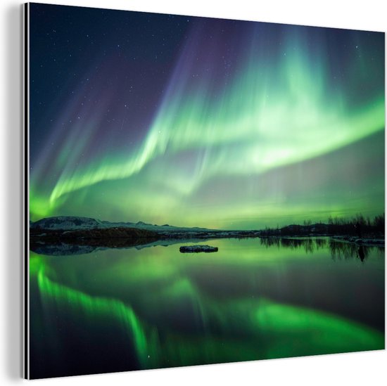 Canvas Schilderij Ontdekkingsreiziger ziet het noorderlicht - 60x40 cm