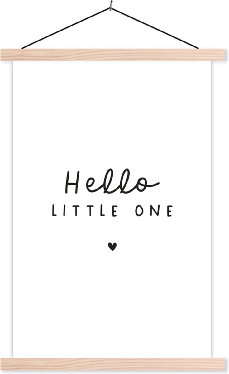 Schoolplaat voor kinderen - Wanddecoratie - Quotes - Hello little one - Baby - Spreuken - Kinderen - Kinderkamer decoratie - 60x90 cm