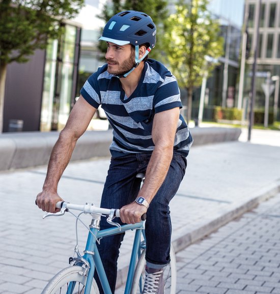 Fietshelm ABUS HYBAN 2.0 core blue M - 52-58 cm - blauw - Geschikt voor gebruik op elektrische fietsen - stadsfietsen - 400 g — afbeelding 5