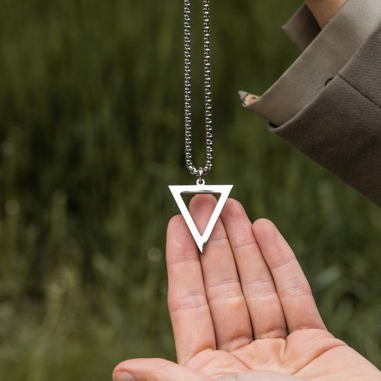 Zentana Minimalistische Ketting Arrow - RVS - Driehoek - Zilverkleurig