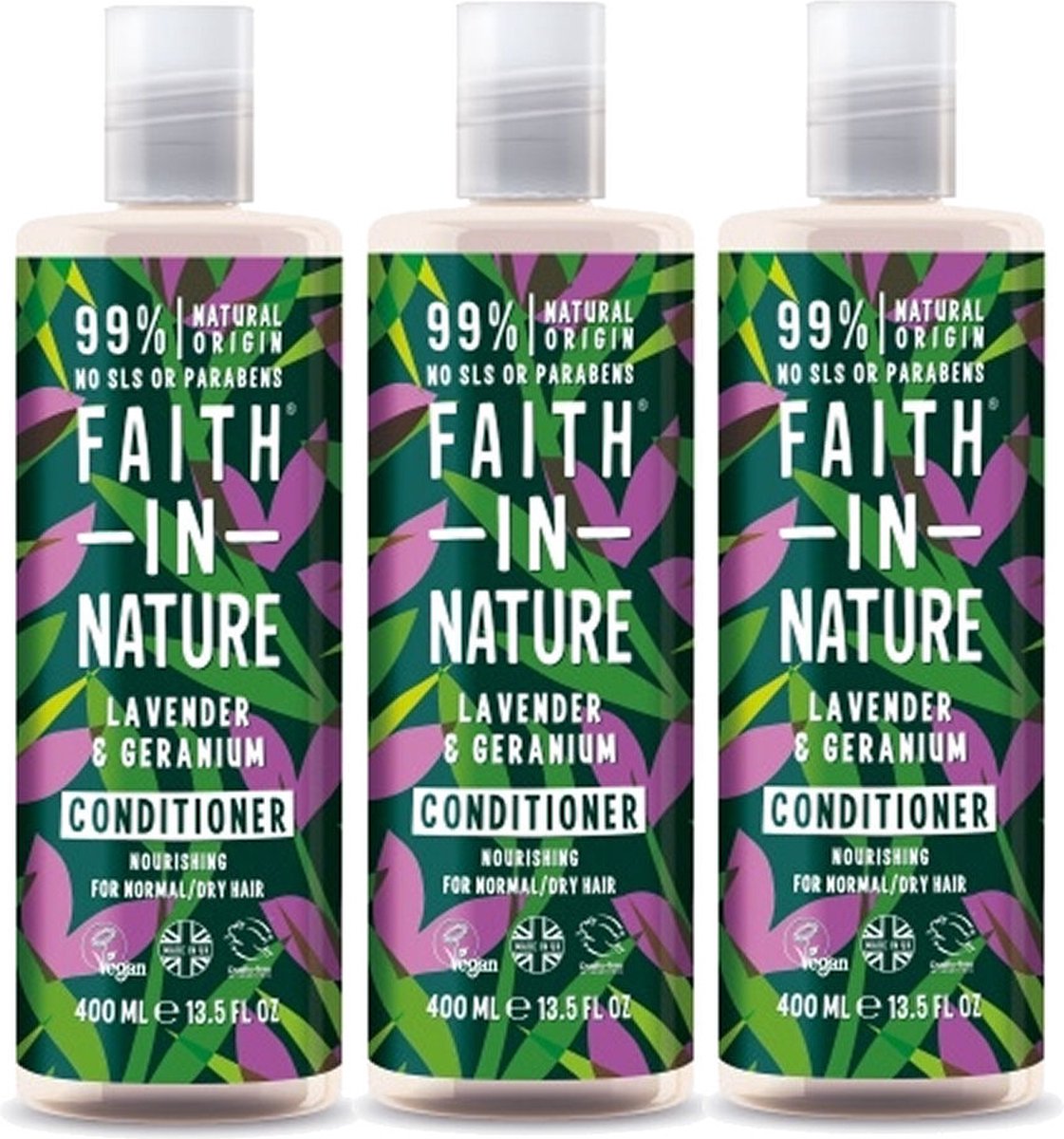 FAITH IN NATURE - Conditioner Lavender & Geranium - 3 Pak