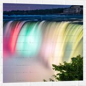 WallClassics - Muursticker - Niagara Falls Watervallen in de VS - 80x80 cm Foto op Muursticker