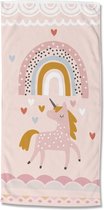 Good Morning Kinderstrandlaken "eenhoorn en regenboog" - Multi - (75x150 cm) - Microfiber