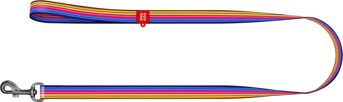 WAUDOG Line Hondenlijn / Hondenriem - Nylon - Multi Colour - Breedte: 25 mm - Lengte: 122 cm - Geschikt voor grote honden