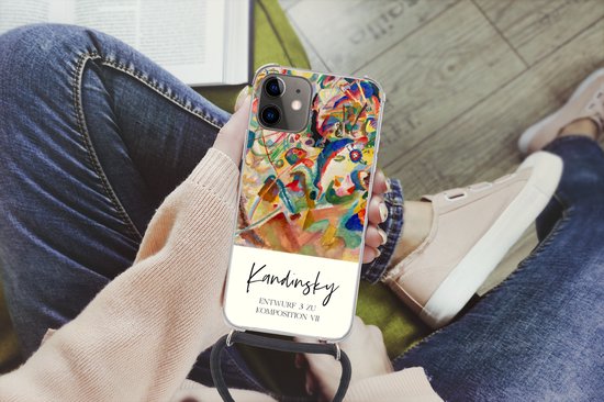 Coque avec cordon iPhone 11 - Entwurf 3 zu komposition VII - Kandinsky - Vieux maîtres - Siliconen - Bandoulière - Coque arrière avec cordon - Coque pour téléphone avec cordon - Coque avec corde