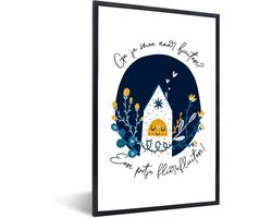 Fotolijst incl. Poster - Ga je mee naar buiten? - Spreuken - Quotes - 80x120 cm - Posterlijst