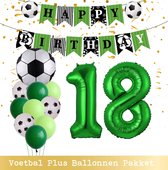 Cijfer Ballon 18 Jaar - Voetbal Ballonnen - Snoes - Pluspakket - set van 12 Sport Voetbalfan Voetbal Jongen/Meisje - Sportieve - Voetbal Vrouwen Mannen - Kinderfeestje - Verjaardag - Helium Ballon nummer 18