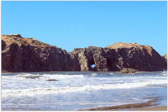 WallClassics - Poster (Matte) - Rangée de rochers au bord de la mer - 120x80 cm Photo sur Papier Poster d'aspect Mat