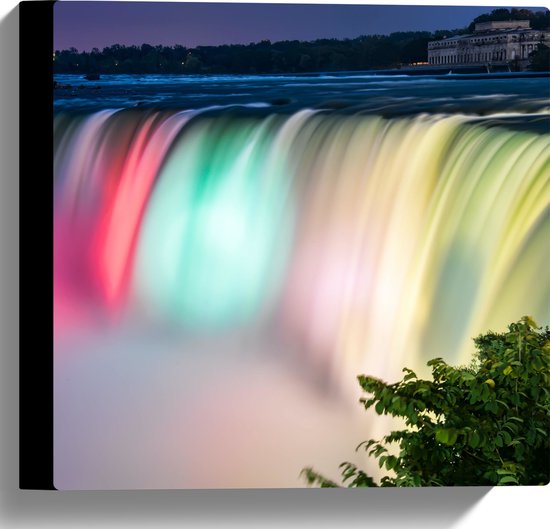 WallClassics - Canvas  - Niagara Falls Watervallen in de VS - 30x30 cm Foto op Canvas Schilderij (Wanddecoratie op Canvas)