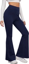 Fashionable Dames Fishtail Pants / Flare Broek | Wijde Broek | Navy - XXL