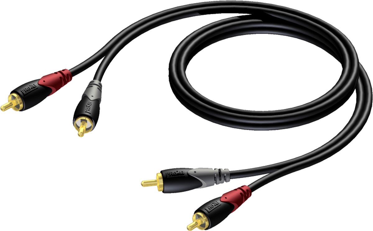 Procab CLA800/15 RCA stereo tulpkabel 2x RCA male - 15mtr.