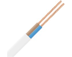 VMVL Kabel - Stroomkabel - 2x0.75mm - 2 Aderig - 20 Meter - H03VV-F - Wit