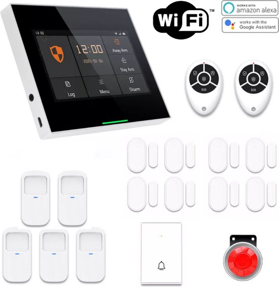 Hozard® Alarmsysteem | Sirene & GSM | Royal Series | Smart Home Beveiligingssysteem | Draadloos | Wifi Alarm | LCD Scherm | Incl Bel | Draadloze Smart Home Beveiligingssysteem