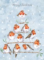 Adventskalender Kaart A4 Wrendale - Rockin Robins Advent Calendar