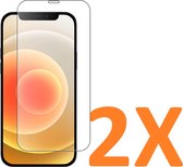 Screenprotector Glas - Tempered Glass Screen Protector - 2x Geschikt voor: Apple iPhone 12 Mini (5.4inch)