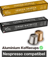 Tasses en aluminium compatibles Nespresso - Ristretto Torino et Arabica Venezia par Italian Coffee - Capsules en aluminium - Pack économique - 200 capsules de café Combo Pack