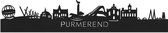 Skyline Purmerend Bois Zwart - 120 cm - Décoration d'intérieur design - Décoration murale