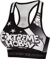 Extreme Hobby - Sport Bra - Sport Top - Comics Noir et White - Zwart, Wit - Taille XL
