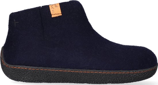 Tofvel Rabara Wolvilt Sloffen Navy Blue | Blauw | Wolvilt | Maat 37 | TF200068