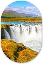 Miroir ovale - Décoration murale en plastique - Tableau ovale - Cascade - Water - Nature - 60x90 cm - Forme miroir ovale sur plastique