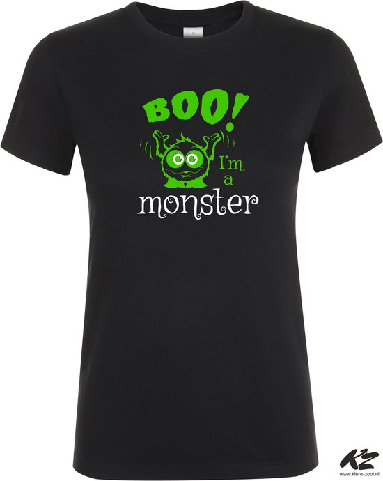 Klere-Zooi - Boo! I'm a Monster - Zwart Dames T-Shirt - 3XL