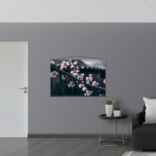 WallClassics - Affiche Textile - Fleur sur Branche - 120x80 cm Photo sur Textile