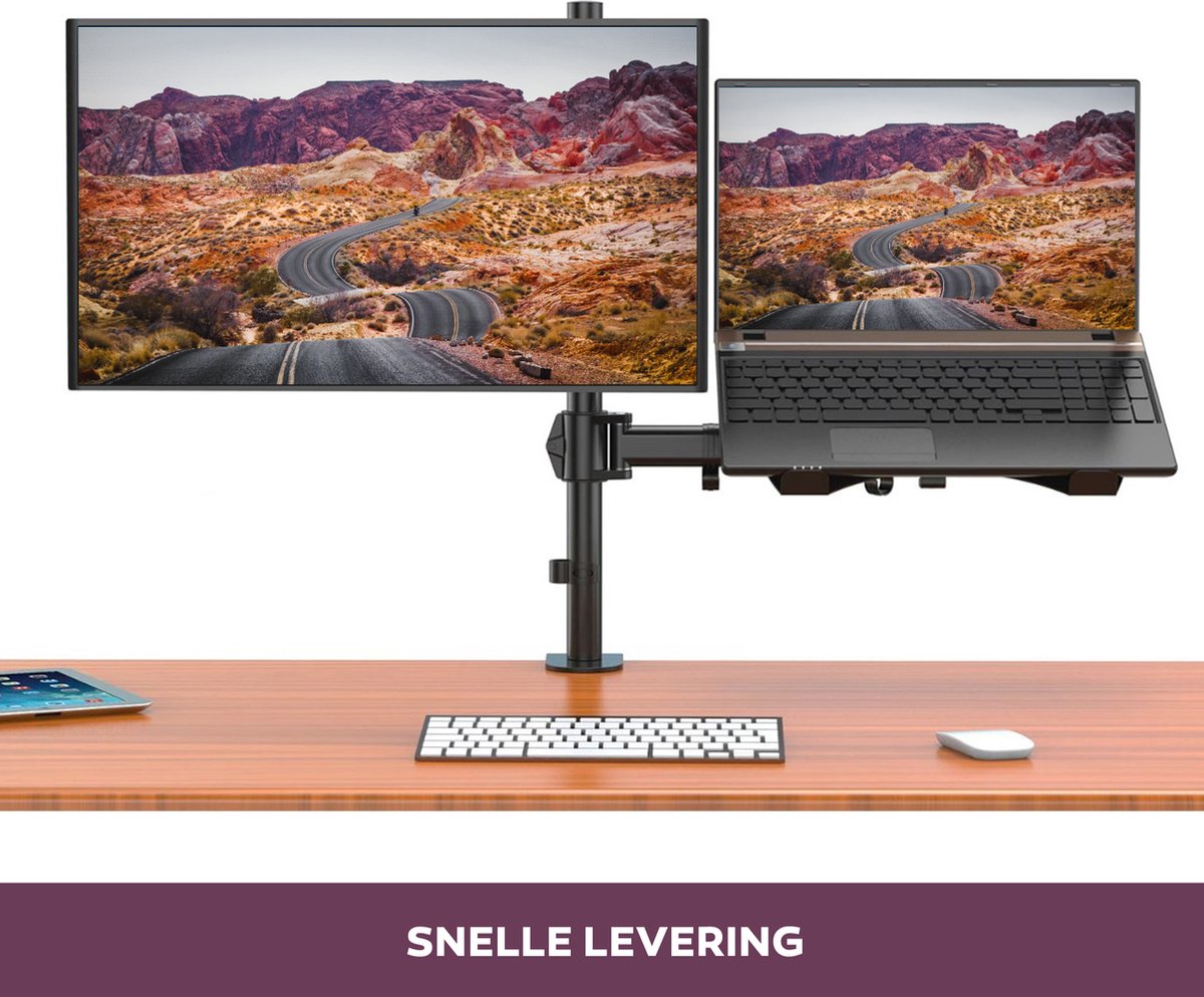 Säkert ® – Monitor arm laptop en scherm (tot 32 inch) – Monitor beugel ook  geschikt... | bol.com