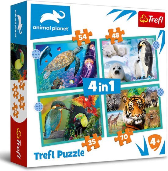Trefl Trefl 4in1M - The mysterious world of animals / Discovery An