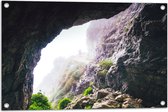 WallClassics - Tuinposter – Mist op de Berg - 75x50 cm Foto op Tuinposter  (wanddecoratie voor buiten en binnen)
