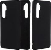 Voor Geschikt voor Xiaomi Mi Note 10 Lite Effen kleur Vloeibaar siliconen Schokbestendig Volledige dekking Beschermhoes (zwart)