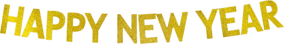 Happy new Year Slinger 2024 Oud en Nieuw Versiering Feest Versiering NYE Slingers Goud Decoratie – 1 Stuk