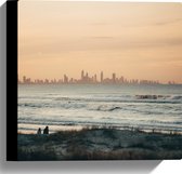 WallClassics - Toile - Personnes marchant sur la plage - Photo sur toile 30x30 cm (Décoration murale sur toile)