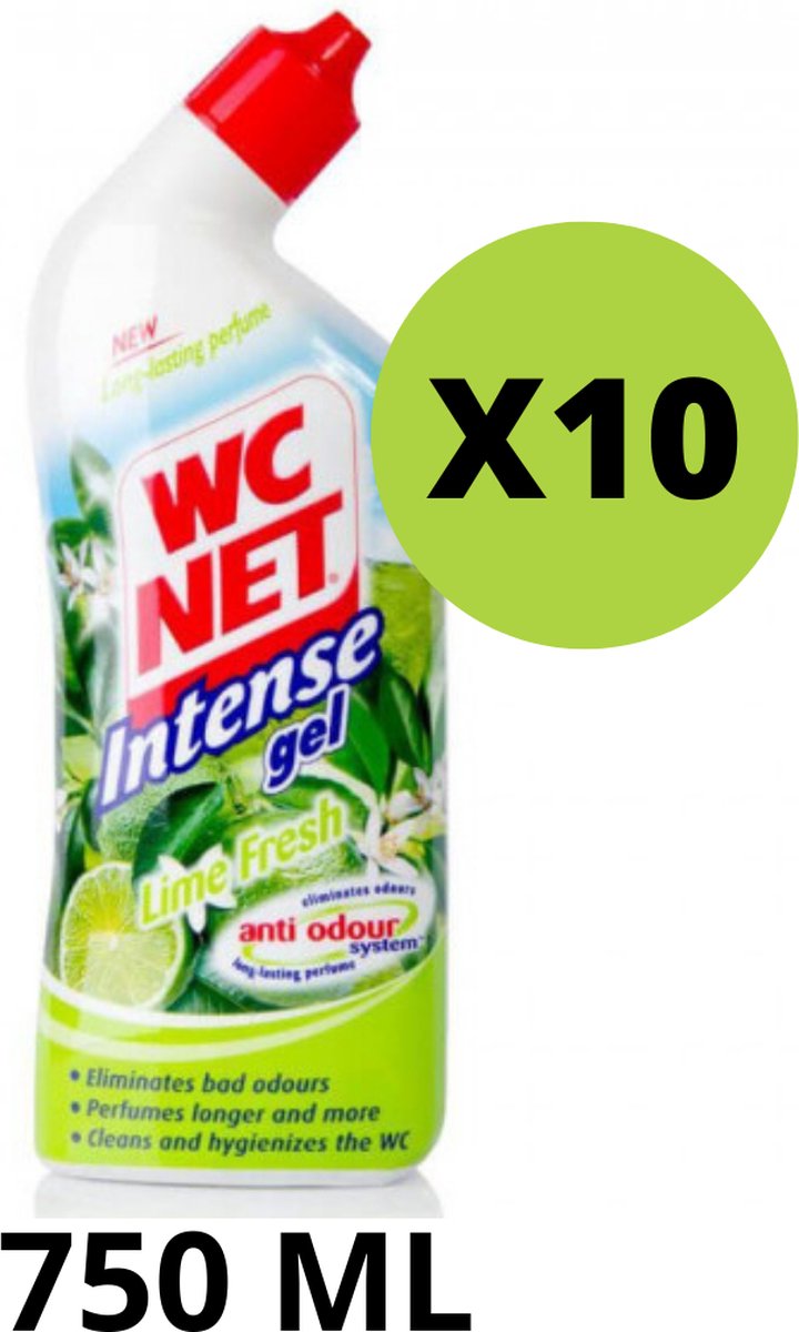 WC Net Intense Gel Lime Fresh WC Reiniger (Voordeelverpakking) - 10 x 750 ml