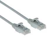 ACT Grijze 10 meter LSZH U/UTP CAT6 datacenter slimline patchkabel snagless met RJ45 connectoren DC9010