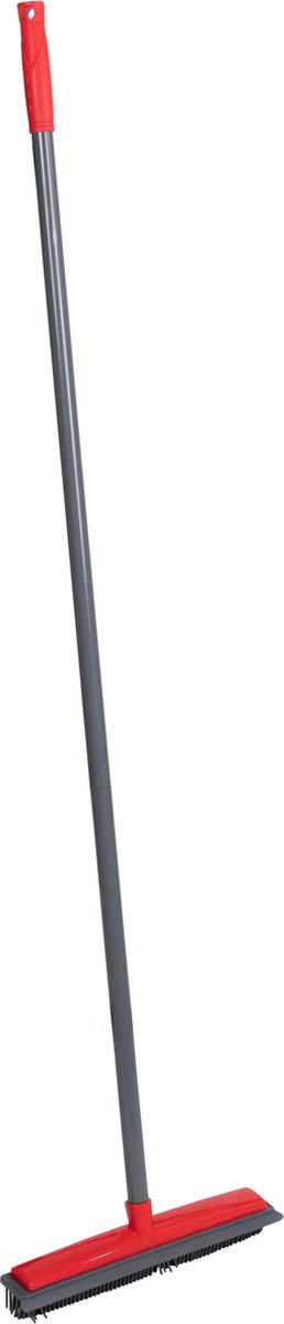 Dirt Devil Rubberen Bezem - Bezem dierenharen - Rubber - Vloertrekker - Met Steel 120 cm - Grijs/ Rood van Dirt Devil — afbeelding 3