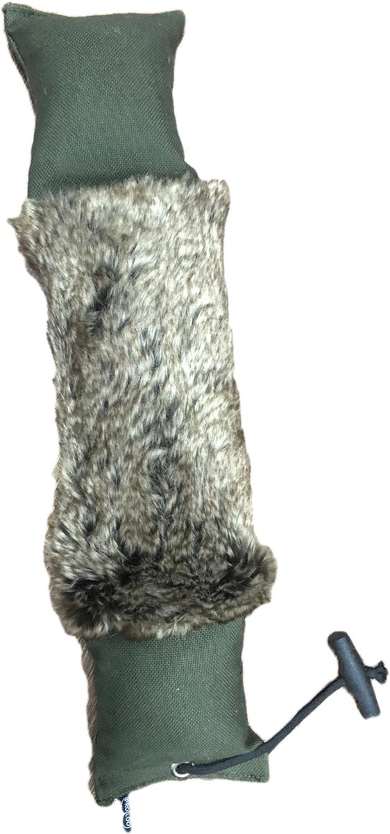 Honden dummy konijn 3-dlg universeel 1000grams canvas groen met kunstvacht - jachttraining - oefen dummie