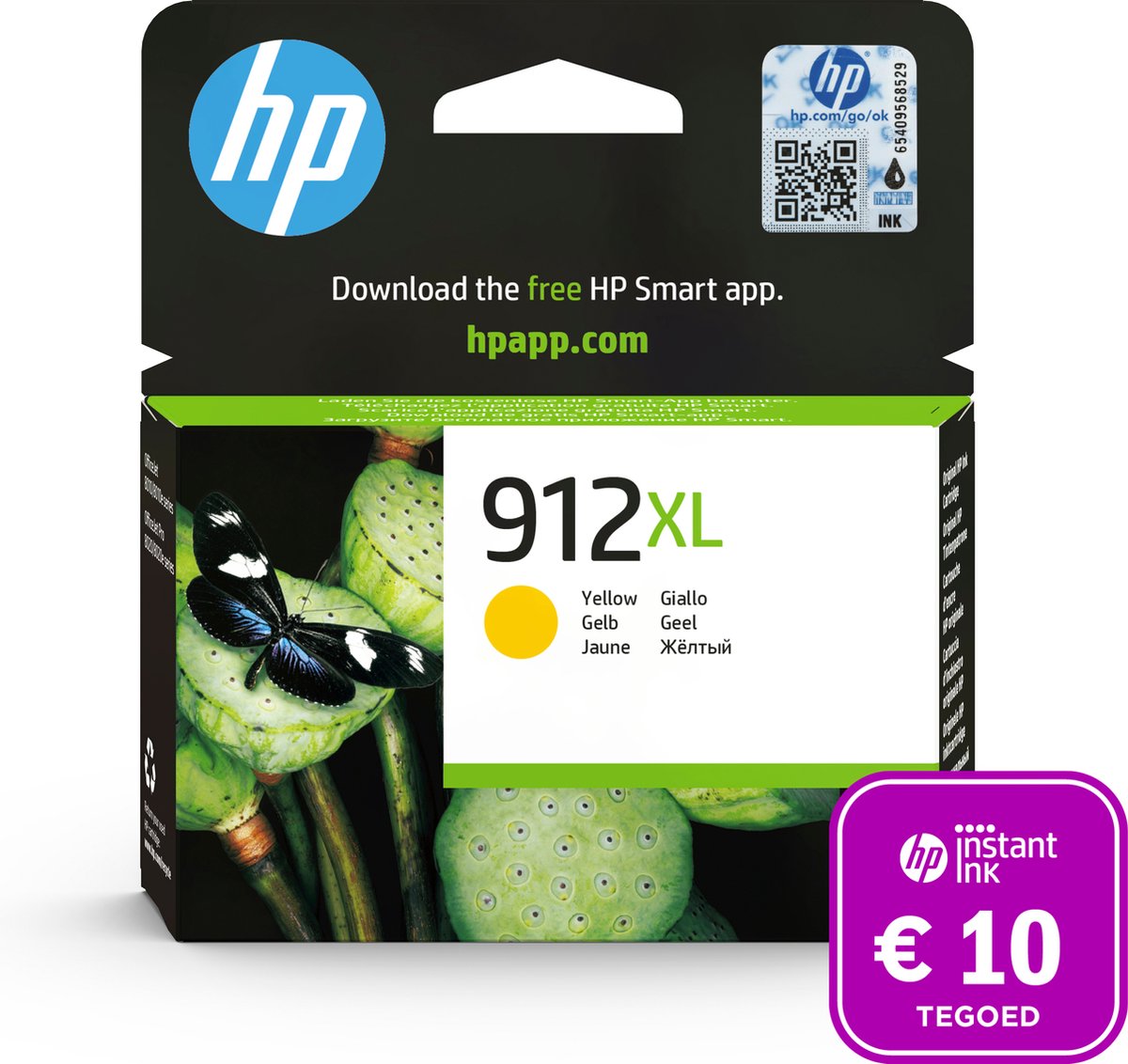 HP 912XL - Inktcartridge Geel + Instant Ink tegoed