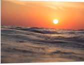 WallClassics - PVC Schuimplaat - Kalmerende Zee met Zonsondergang - 100x75 cm Foto op PVC Schuimplaat (Met Ophangsysteem)