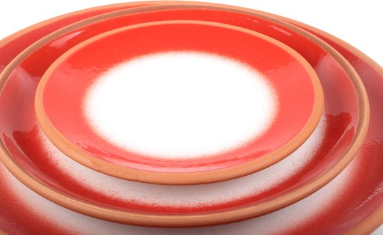 12dlg serviesset ovenbestendige keramiek vaatwasbestendig rood wit gekleurde borden in 3 maten van Maison Home — afbeelding 2